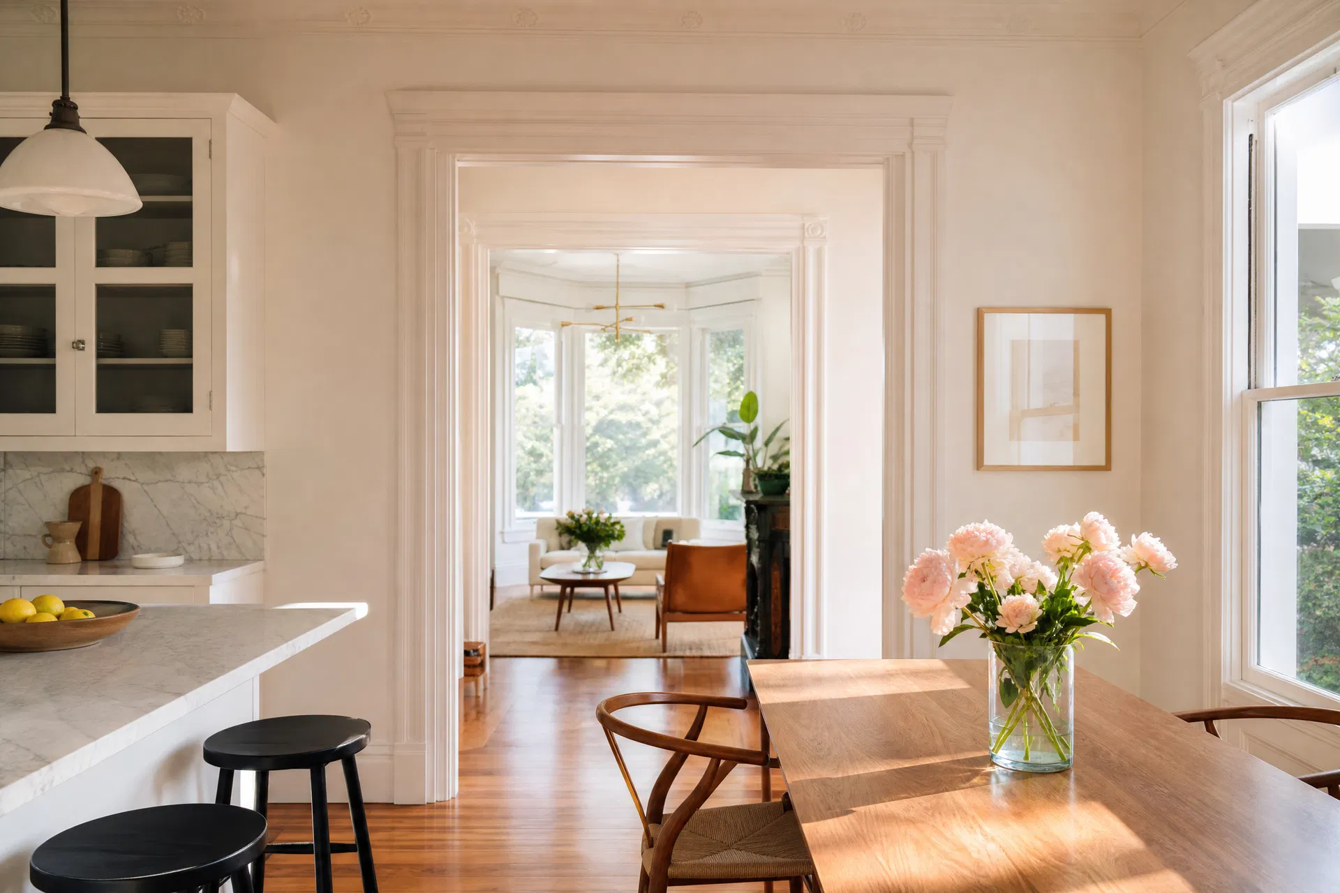 Pristine San Francisco Victorian home interior showing the results of regular professional cleaning