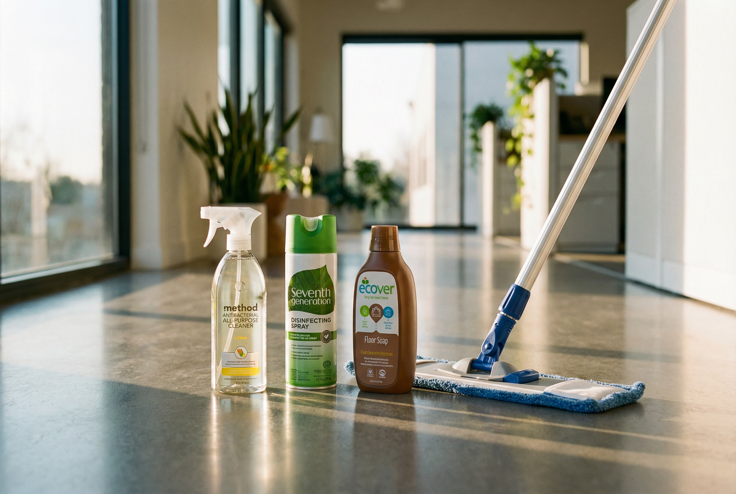 Eco-friendly cleaning products used by Green Planet Cleaning in San Francisco offices — Seventh Generation, Method, Bon Ami