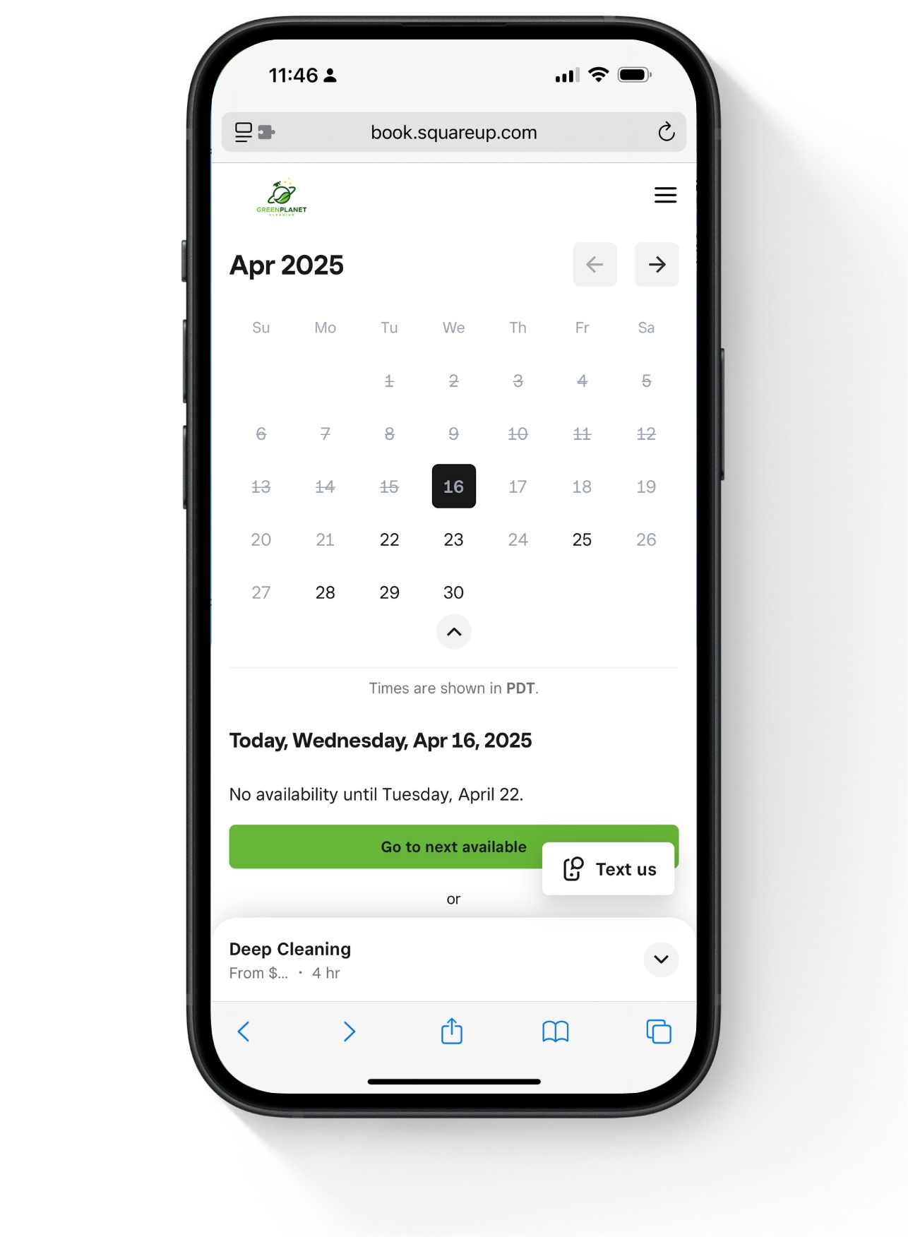 Choose date and time
