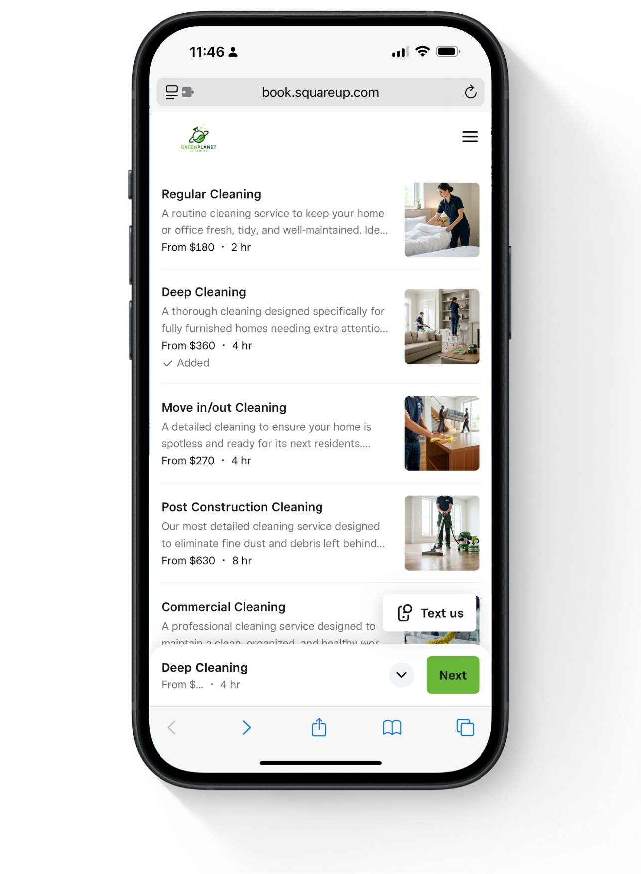 Choose your cleaning service