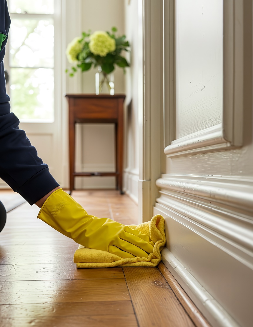 Historic home baseboards clean detail