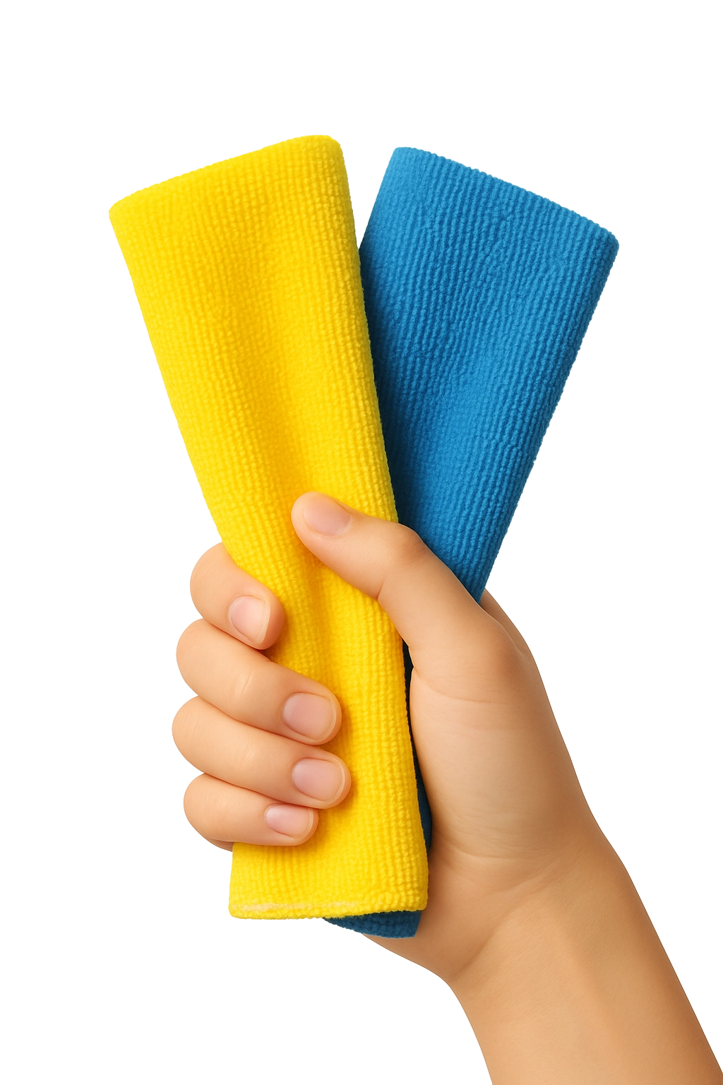 Cleaning professional with color-coded cloths