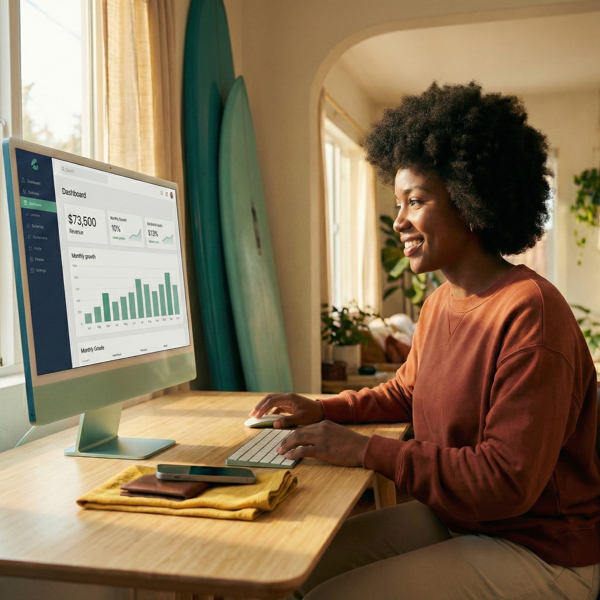Owner reviewing dashboard